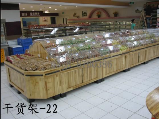 供应超市专用散干果货架  木质炒货架