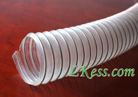 不锈钢钢丝透明软管规格螺旋钢丝透明软管食品钢丝管PU增强管聚氨脂软管