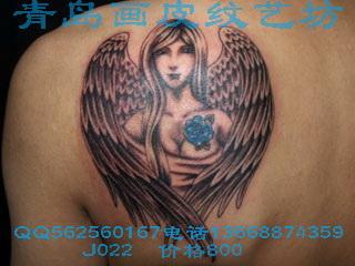 供应适合女人纹身的天使纹身图案青岛纹