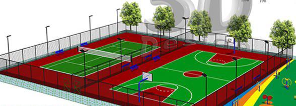 呼市硅pu球场建设 硅pu篮球场建造 pu篮球场施工 篮球场翻新图片