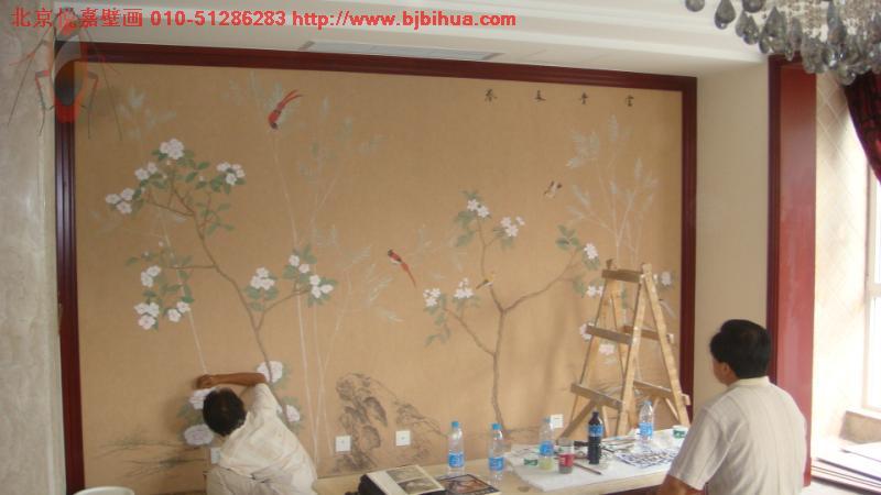 北京市承接手绘丝绸壁纸业务厂家