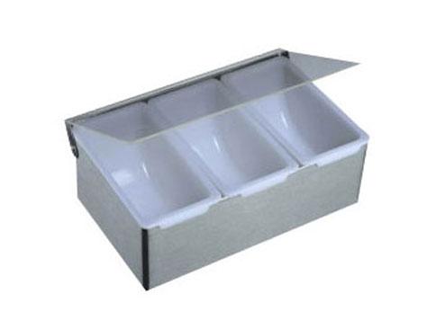 供应YLQM012（塑钢）三格调味盒/不锈钢调味盒YLQM012