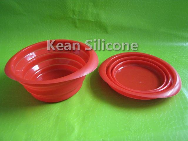 供应硅胶折叠碗生产厂家/硅胶餐具