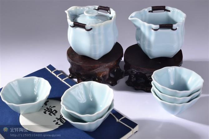 专业生产亚光四角壶组陶瓷茶具批发