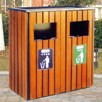 宁波垃圾桶生产商，宁波世腾供应宁波钢木垃圾桶、玻璃钢环卫垃圾桶图片