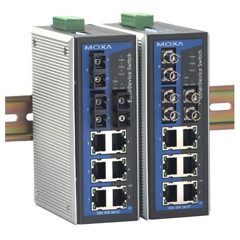 供应MOXA EDS-309-3M-SC9口非网管型以太网交换机