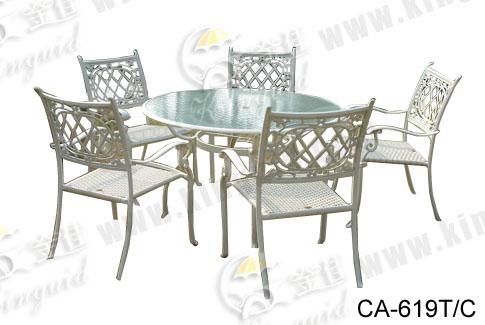 供应休闲桌椅铸铝桌椅户外铸铝家具庭院桌椅