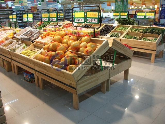 供应超市木制果冻架水果货架蔬菜架子果蔬堆头鲜果架水果架子超市木制