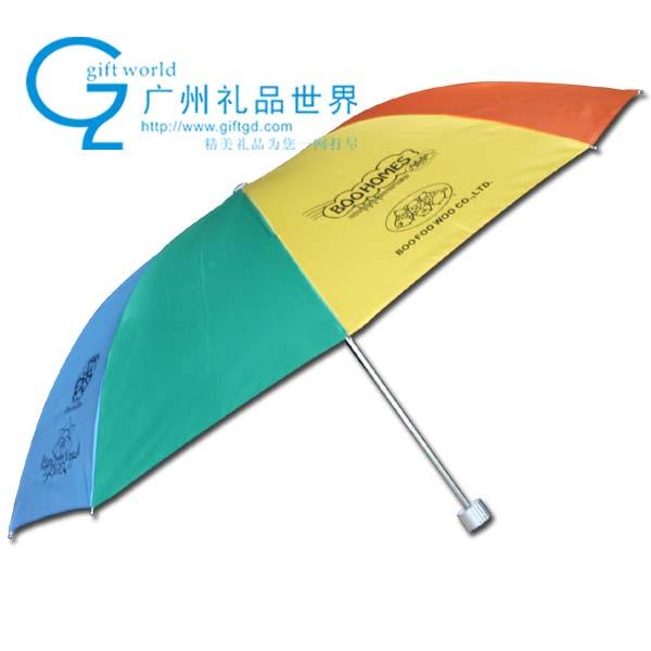 供应广告雨伞 三只小猪儿童服饰广告雨伞 彩虹三折伞