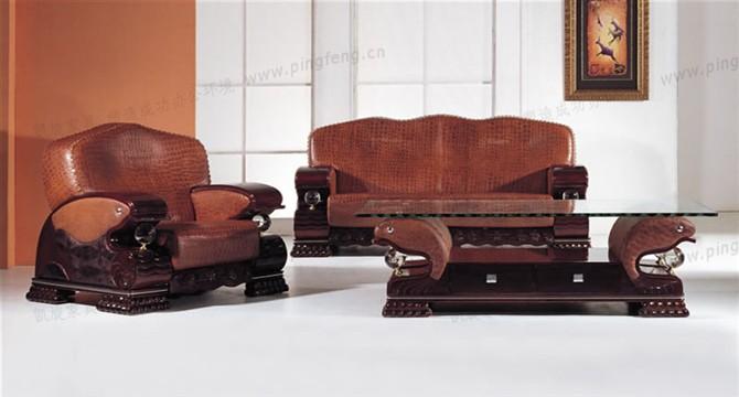 高级厚皮沙发带红木的沙发维修批发