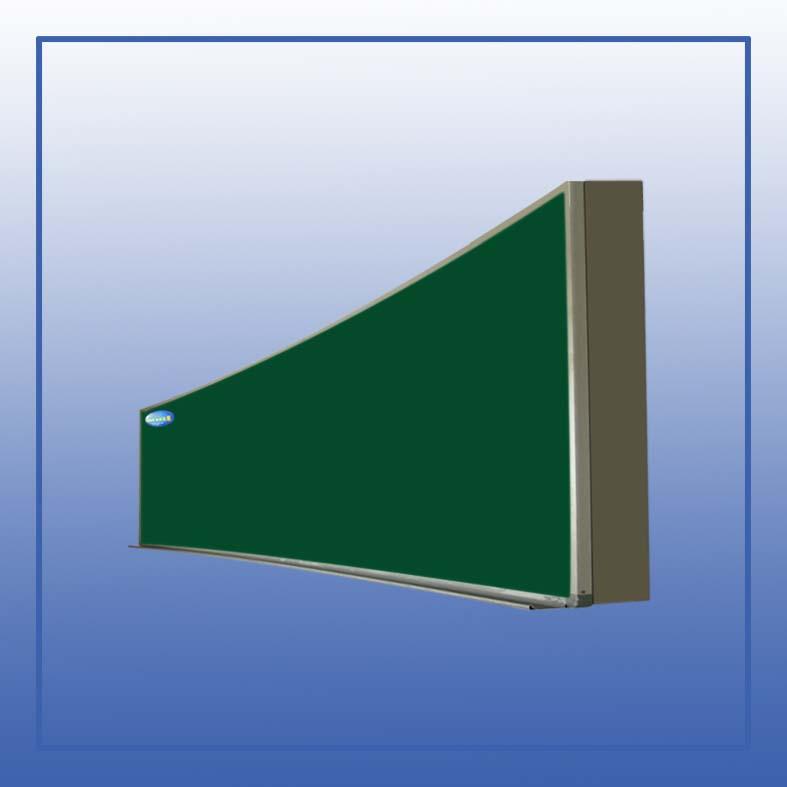 供应豪华弧形绿板，新型木纹框弧面黑板定制厂家