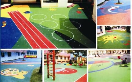 大渡口区橡胶安全地垫多少钱一平方,重庆南岸区幼儿园彩色塑胶地面制作