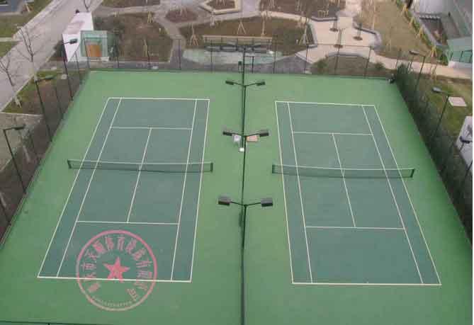 【重庆标准篮球场建设,浮动地板网球场攀岩设计安装】 重庆渝北硅PU网球场图片