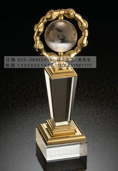 供应优秀合作伙伴奖杯，最佳供应商奖杯定做，广州合金水晶奖杯制作，奖牌