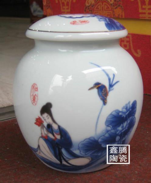 供应粉彩罐-花鸟茶叶罐，优质陶瓷茶叶罐