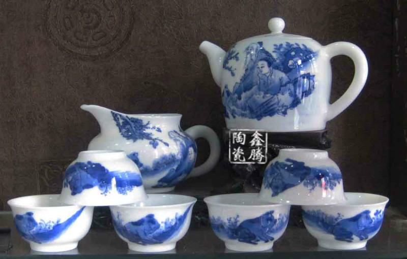 供应高档手绘茶具，青花瓷茶具