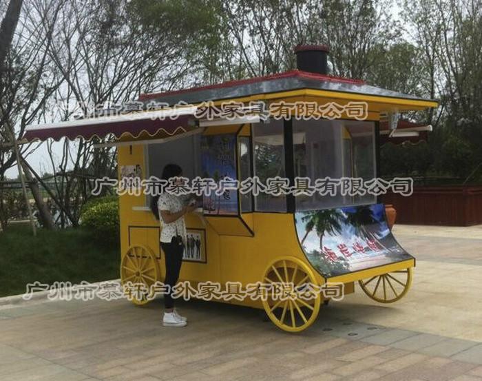 供应台湾美食街售货车珠海美食展示售货车公园木屋小卖部图片
