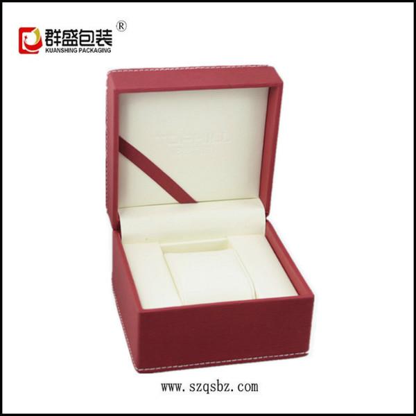 供应皮革手表盒 礼品手表盒 红色PU手表盒 皮质塑料手表盒子