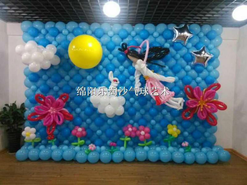 绵阳开业周年庆中秋节气球装饰布置图片|绵阳
