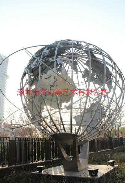 供应大型不锈钢地球仪雕塑 广场雕塑 深圳厂家专业制作不锈钢地球仪雕塑