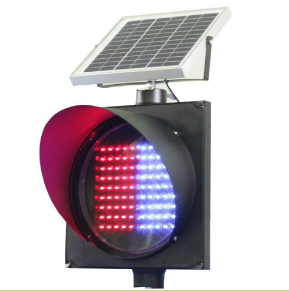 太阳能四面红蓝警示灯  便携式 太阳能警示灯报价