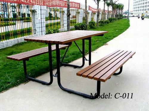 供应户外实木餐桌椅_广州订做_广场休闲套椅
