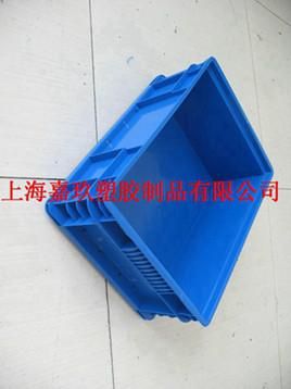 上海塑料周转箱蓝色平口D箱塑料箱批发