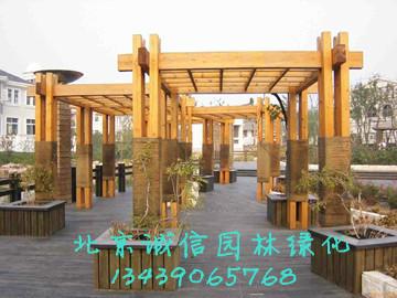 北京大兴东城区制作防腐木葡萄架，栅栏丨篱笆丨花架花箱丨假山水池