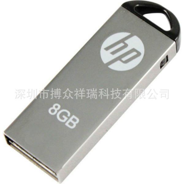 【批发U盘】不锈钢USB礼品U盘 惠普U盘商务广告upan 黑胶体优