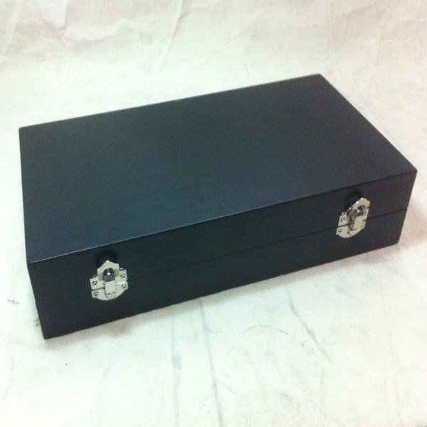 黑色质感木质精油木盒礼品盒包装批发