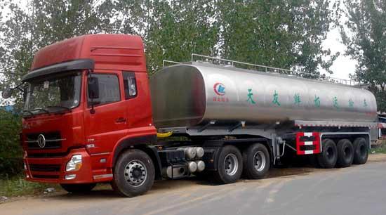 35吨鲜奶运输半挂车、鲜奶运输车图片
