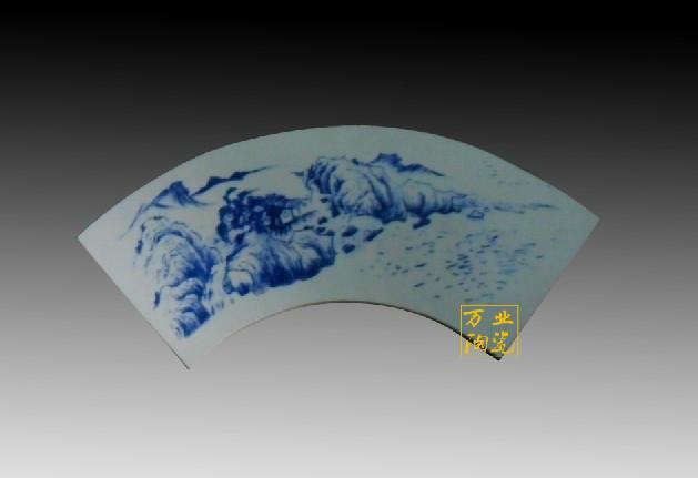 供应万业陶瓷可以加工青花瓷板画，景德镇青花瓷砖，青花小瓷片