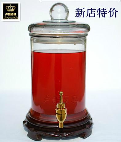 供应5升10斤玻璃泡酒瓶酒坛子带铜龙头酿酒罐