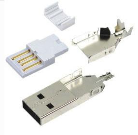 供应厂家直销USB2.0接口A公头焊线