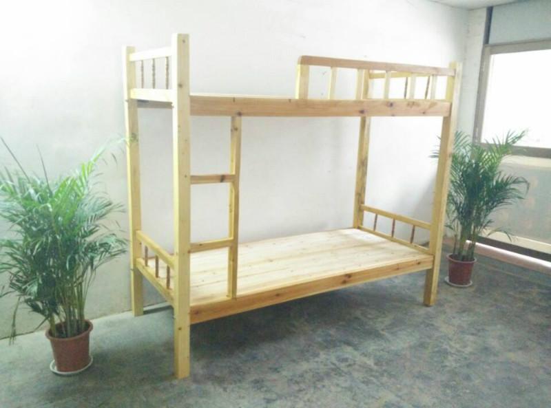 供应用于旅馆|学校宿舍|工厂宿舍的双层实木床学生床儿童床原木松木床