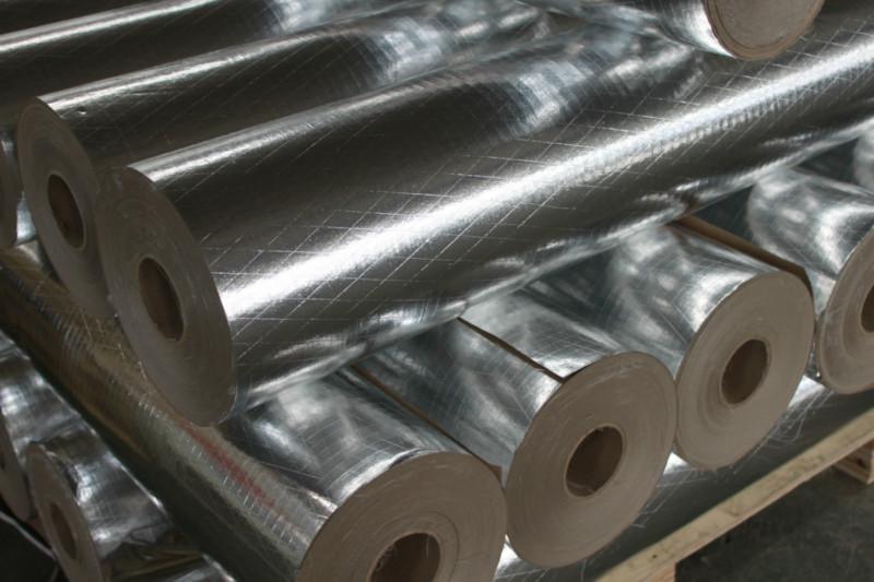 湖北襄樊供应双面铝膜（箔）夹筋贴面  管道包装隔热保温建筑材料