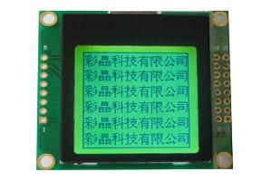 供应128x128单色点阵液晶屏,带LED背光，黄绿膜