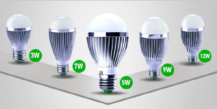 供应LED铝壳球泡灯 E27节能LED球泡灯 家装商照灯具批发