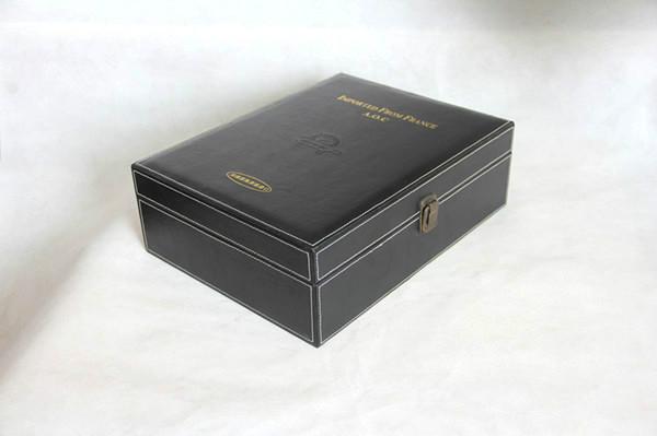 供应广州双支红酒皮盒定制冰酒包装盒图片