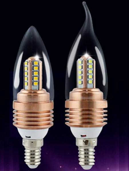 供应LED4W蜡烛灯E14螺口尖泡灯5W拉尾灯