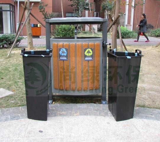供应尚绿公园钢木垃圾桶长沙钢木垃圾桶直销株洲公园垃圾桶介绍图片