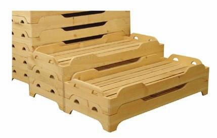 供应厂家批发定做幼儿园实木重叠床120x60