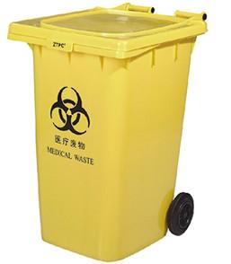 供应太原黄色医疗垃圾桶生产厂家、批发240升、50升、30升脚踏医疗垃圾桶图片