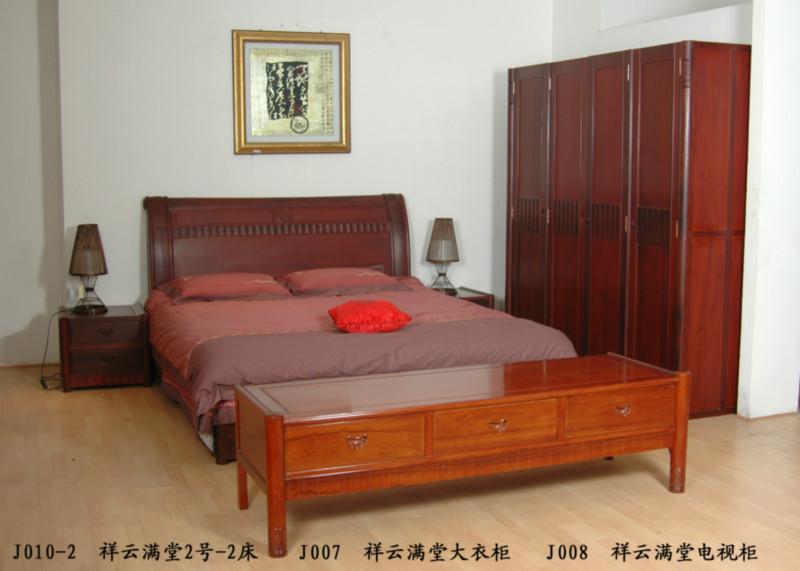 供应1.8m卧室大床古典明清正宗花梨木实木家具三件套厂家销售批发