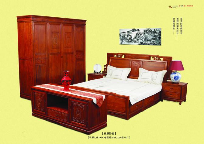 供应1.8m卧室大床古典明清正宗花梨木实木家具三件套厂家销售批发