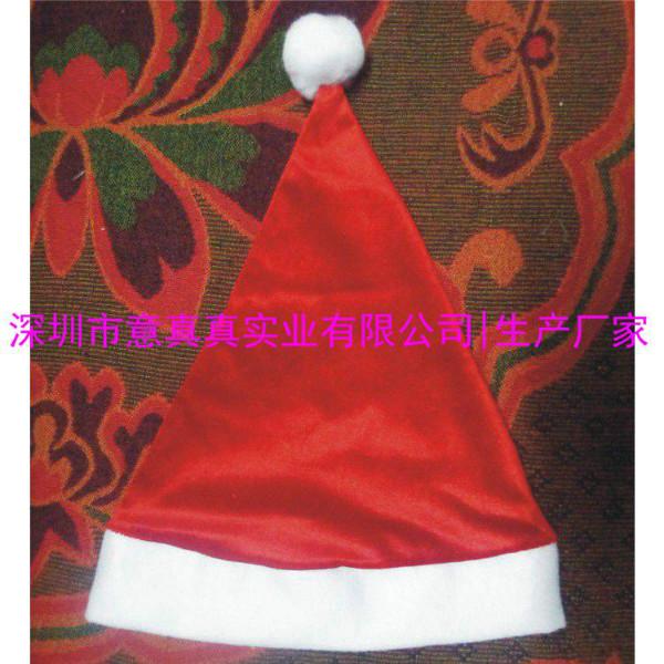 供应红色毛绒圣诞帽 3040cm普通成人圣诞帽定做 超柔面料圣诞帽厂家