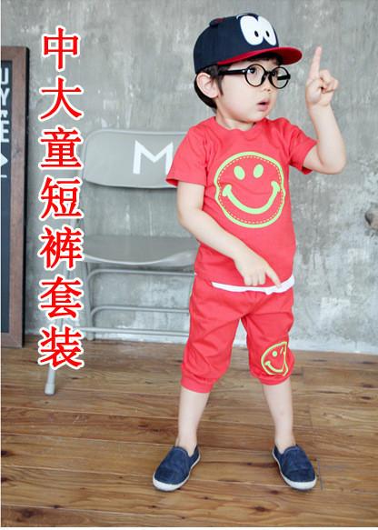 东莞市2015夏季特价混批中大童短袖套装厂家