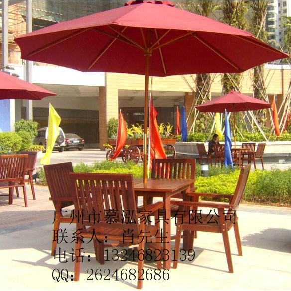 供应户外桌椅，实木桌椅，遮阳伞组合配套，广州慕泓家具厂