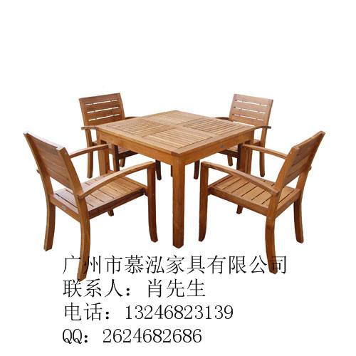 供应户外实木家具供货商-供应车木长条桌椅-广州户外实木家具