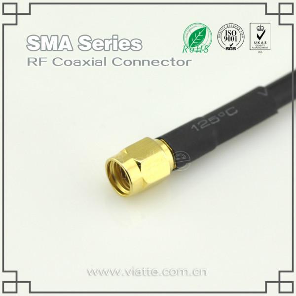 供应反极性SMA公头母针射频转接器 直式铆压接RG58_LMR195同轴线缆